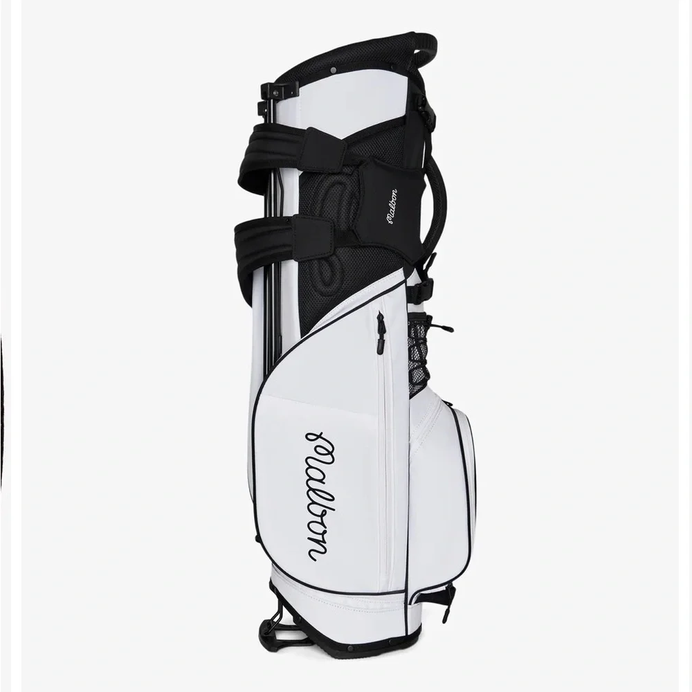 1000% Auth. New Malbon “Walking” Golf White Golf Bag - Picture 5 of 10
